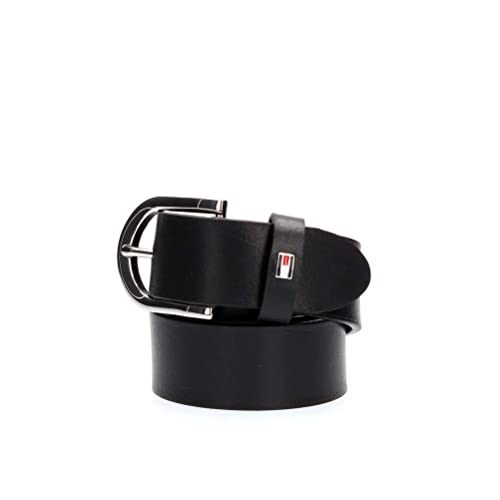 Tommy Hilfiger Danny Leather Belt Cinturón, Masters Black, 90 para Mujer