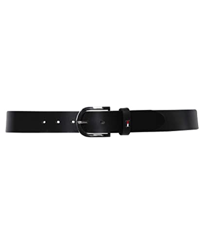 Tommy Hilfiger Danny Leather Belt Cinturón, Masters Black, 90 para Mujer