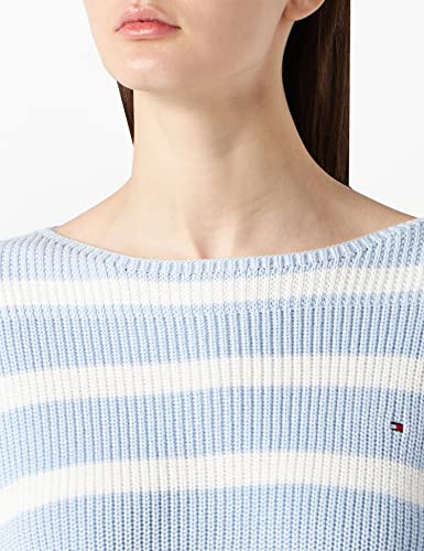 Tommy Hilfiger Hayana Boat-nk Sweater Suéter, Bold STP/Breezy Blue, S para Mujer