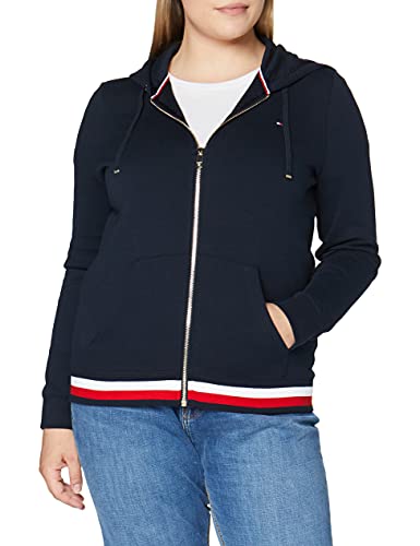 Tommy Hilfiger Mujer Heritage Zip-Through Hoodie Capucha Not Applicable, Azul (Midnight 403), X-Small