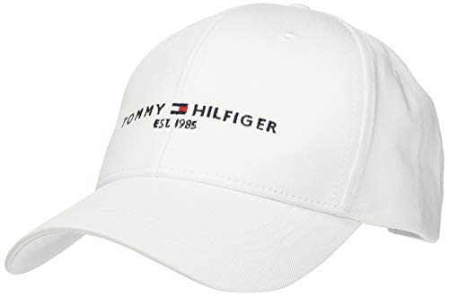 Tommy Hilfiger TH Established Cap Gorro/Sombrero, White, Taille Unique para Hombre