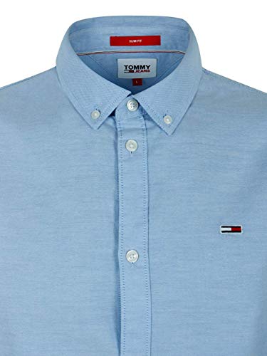 Tommy Hilfiger TJM Slim Stretch Oxford Shirt Camisa, Azul (Perfume Blue), 3XL para Hombre