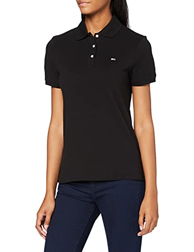 Tommy Hilfiger Tjw Slim Polo Camiseta, Negro (Black), M para Mujer