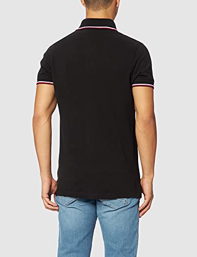 Tommy Hilfiger Tommy Tipped Slim Polo, Polo Hombre, Negro (Black), L