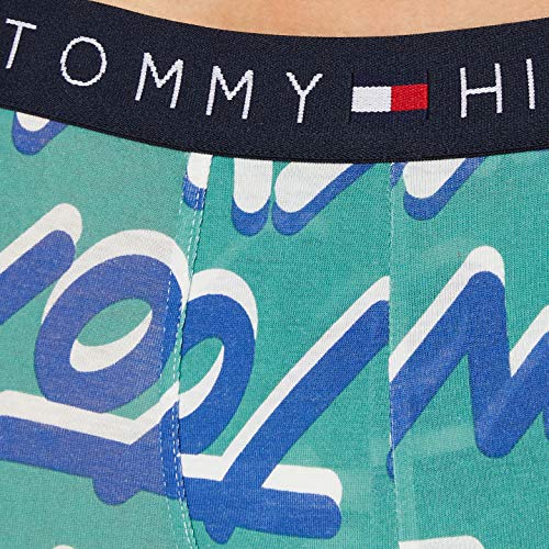 Tommy Hilfiger Trunk Bold Type Capa de Base Inferior, Pizarra Verde-Azul, XL para Hombre