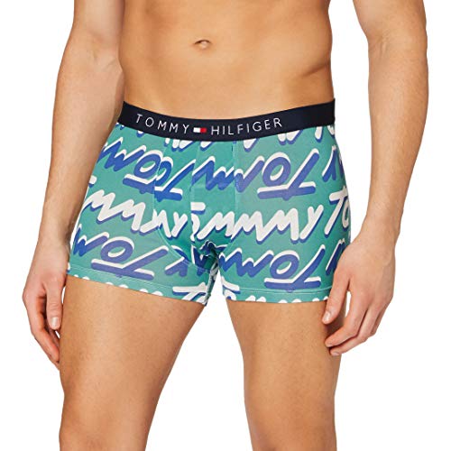 Tommy Hilfiger Trunk Bold Type Capa de Base Inferior, Pizarra Verde-Azul, XL para Hombre