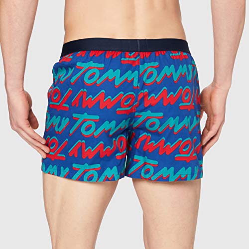 Tommy Hilfiger Woven Boxer Bold Type Capa de Base Inferior, Sodalita Azul, S para Hombre