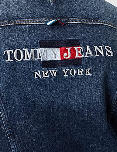 Tommy Jeans Regular Trucker Jacket AE259 DBC Chaqueta, Denim Dark, S para Hombre