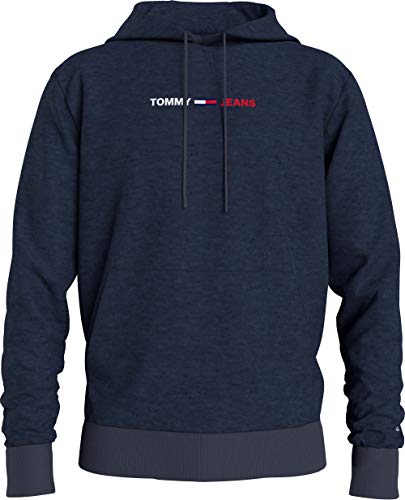 Tommy Jeans TJM Straight Logo Hoodie Chaqueta con capucha de skateboarding, Crepúsculo Navy Htr, S para Hombre