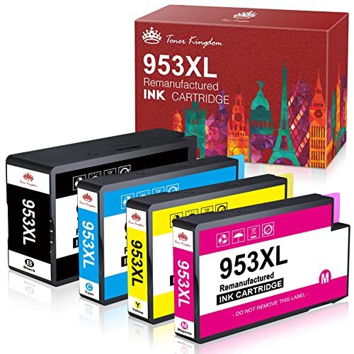 Toner Kingdom 953XL 953 Remanufacturado Cartucho de Tinta Compatible para HP 953XL para HP OfficeJet Pro 7720 7740 7730 8210 8218 8710 8720 8715 8718 8725 8728 8730 8740 (4 Paquetes)