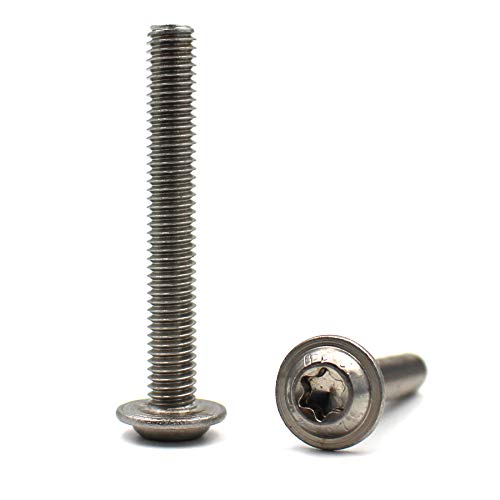 Tornillo de cabeza avellanada con brida y hexágono interior/Torx (ISR,TX) según norma: Tornillo de cabeza plana ISO 7380-2 de acero inoxidable, A2, V2A, rosca completa, M6 x 25 mm, 10 unidades