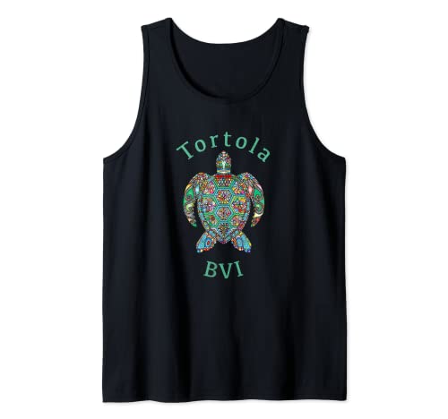 Tortola, Islas Vírgenes Británicas Regalo de tortuga tribal Camiseta sin Mangas