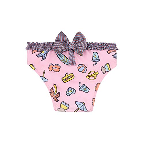 TOUS BABY - Bañador culetín Rosa con Volantes para Niña. Estampado Beach. (3-6 Meses)