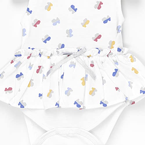 TOUS BABY - Body sin mangas efecto vestido para tu Bebé. Estampado Half Bear. Color Blanco.( 0 a 18 meses) (6-12 meses)