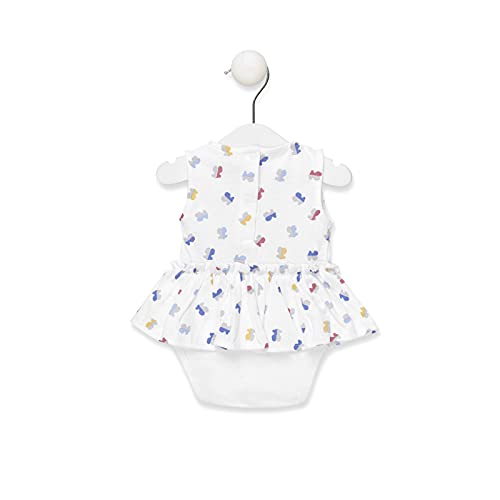 TOUS BABY - Body sin mangas efecto vestido para tu Bebé. Estampado Half Bear. Color Blanco.( 0 a 18 meses) (6-12 meses)