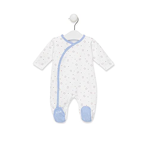 TOUS BABY - Pelele de Manga Larga con Estampado Chill para tu Bebé. (Celeste, 3-6 meses)