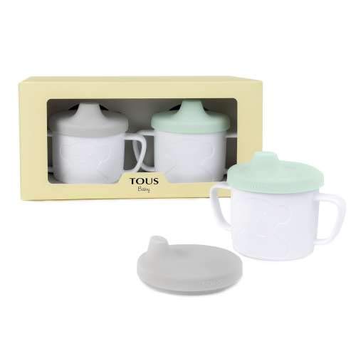 TOUS BABY - Set de 2 tazas para tu bebé. Color verde y gris ( 0 a 36 meses)