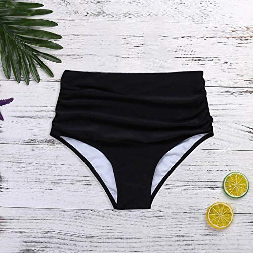 Traje De Baño De Las Mujeres De Talle Alto Bikini De Natación Pantalones Pantalones Cortos De Baño De La Parte Inferior Traje De, Negro, L