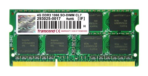 Transcend TS512MSK64V1N - Memoria RAM de 4 GB DDR3, 1066 MHz