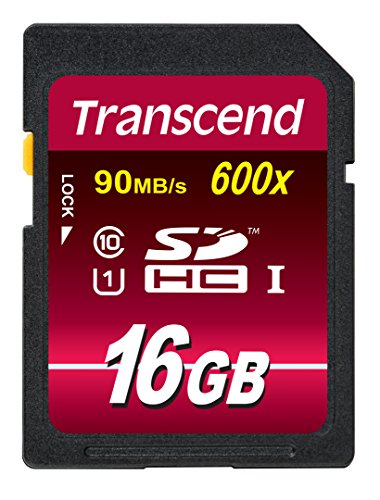 Transcend Ultimate - Tarjeta de Memoria Flash 16GB SDHC (MLC, Clase 10 UHS-I, 90mb/s, 600x) de Ultra Alta Velocidad Para Video HD y Cámaras Profesionales