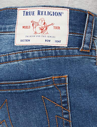 True Religion Men's Rocco No Flap Single Needle Slim Jeans, Disrupción Media, 33W/30L para Hombre