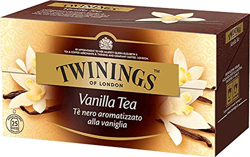 Twinings Tè Aromatizados - Vainilla - Precioso té Negro Aromatizado con Frutas, Flores, Especias y Esencias - Sabor Envolvente, Excelente tanto Caliente como Frio (25 Bolsas)