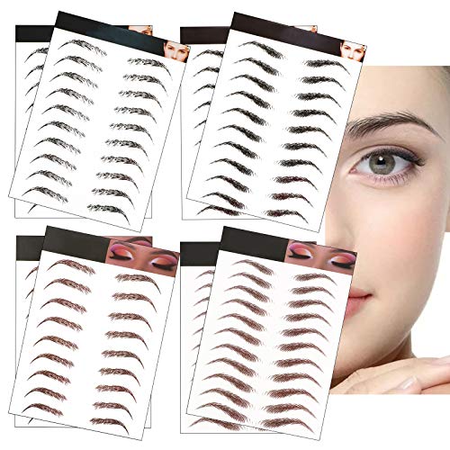 UFLF 8 Hojas de Cejas Tatuaje 6D Pegatinas Cejas Adhesivas Marrón Cejas Auténticas Impermeable para Maquillaje Mujer Hombre