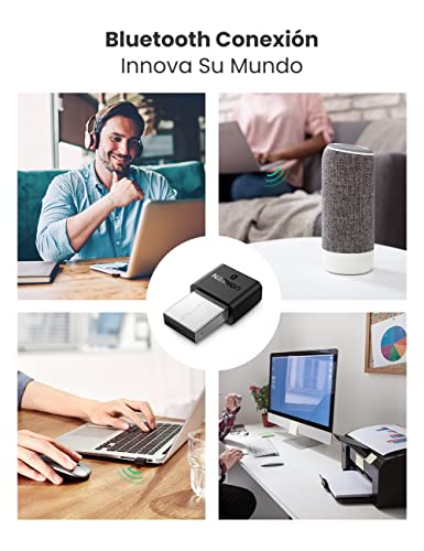 UGREEN Bluetooth USB PC, Adaptador Bluetooth PC para Mando Xbox One S, PS4, USB Dongle Bluetooth 4.0 CSR para Portátil, Auriculares, Altavoces, Teclados, Ratón, Compatible con Windows 10/8/7/XP/Vista