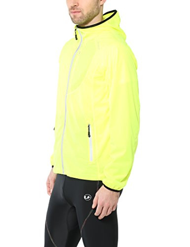 Ultrasport Chaqueta multifuncional de hombre Endy con Ultraflow 3.000, ligera y transpirable; por este motivo, ideal como chaqueta de correr, de entrenamiento o de ciclismo, impermeable y resistente al viento, Amarillo, XL