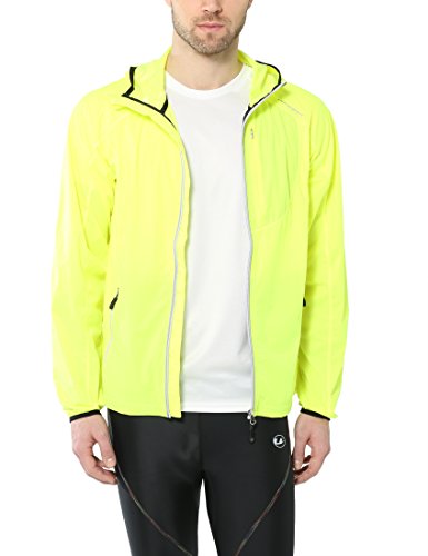 Ultrasport Chaqueta multifuncional de hombre Endy con Ultraflow 3.000, ligera y transpirable; por este motivo, ideal como chaqueta de correr, de entrenamiento o de ciclismo, impermeable y resistente al viento, Amarillo, XL