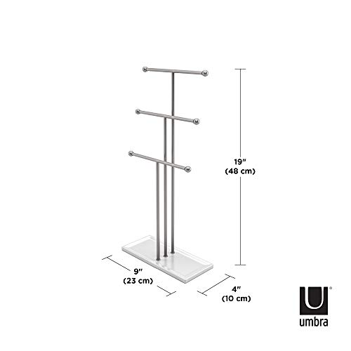 Umbra Trigem Soporte de joyería, Acero, Blanco/Níquel metálico