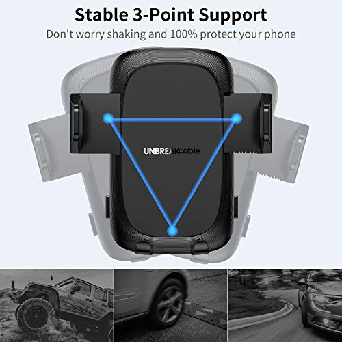 UNBREAKcable Soporte Movil Coche [2 en 1], Soporte Móvil Teléfono para Salida de Ventilación del Coche con Rotación de 360 Grados con iPhone 13/13 Pro/12/12 Pro/11/X/8, Samsung, Xiaomi y Más