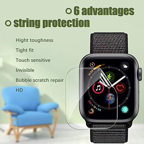 UniqueMe [6 Pack] Protector de Pantalla para Apple Watch 38mm Series 1/2/3, [Caso amistoso] [Película Flexible] Soft HD Clear Anti-Scratch con