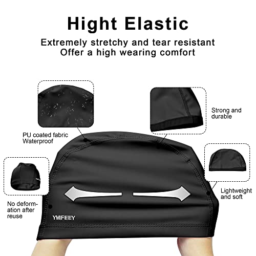 Unisex Gorro de Natación Piscina Mujer y Hombre Gorro de Piscina para Pelo Largo y Corto Gorros de Baño Impermeable Suave y Cómodo (1 Negro)