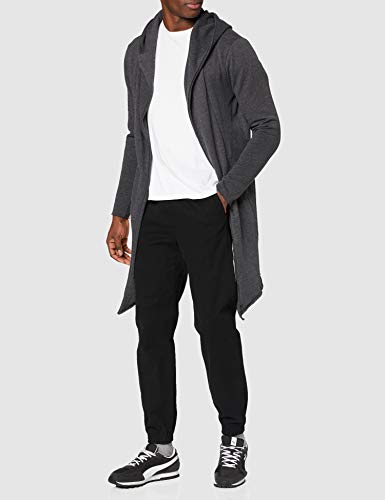 Urban Classics Long Hooded Open Edge Cardigan Sweater, Charcoal, XL para Hombre