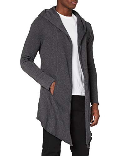 Urban Classics Long Hooded Open Edge Cardigan Sweater, Charcoal, XL para Hombre