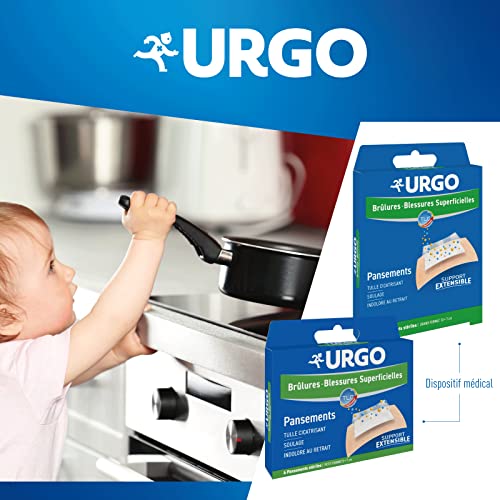 Urgo – Apósitos para quemaduras – lesiones superficiales – Tul lipídicocoloides – Tamaño pequeño, x6