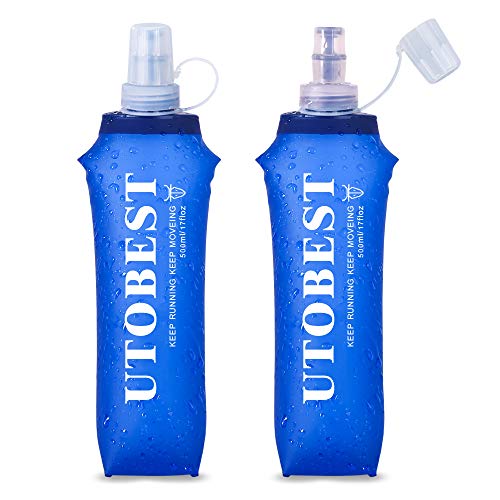 UTOBEST Soft Flask TPU Botella Hidratacion Running Trail Botella de Agua Flexible (500ml-2 Piezas)