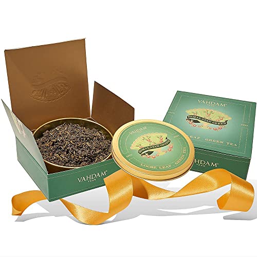 VAHDAM Himalayan Té Verde - Te Regalo | Caja Té Perfecto Infusiones Regalo | Set de Regalos Festivos para Hombres y Mujeres | Regalo de Té de Lujo para Cualquier Ocasión | Set de Regalo de Te Verde