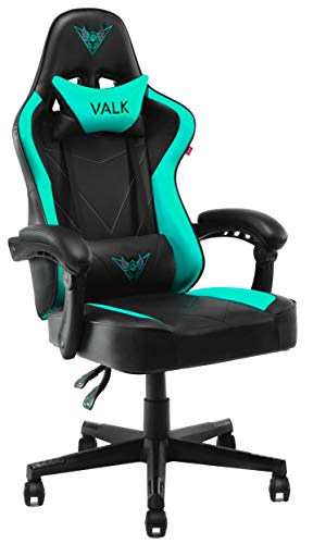 VALK Eyra - Silla Gaming, Silla Gamer Ancha, Reclinable 135º, Acolchado Alta Densidad, Reposabrazos Fijos, Silla Escritorio Silla Oficina (Verde Menta)