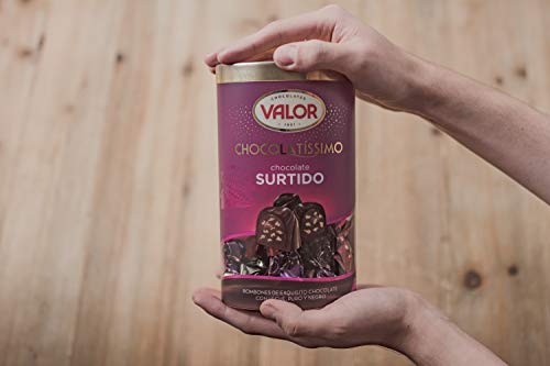 Valor - Chocolatíssimo surtido. Bombones de chocolate con leche, puro y negro. Gran calidad e intenso Sabor y Aroma - 250 Gramos