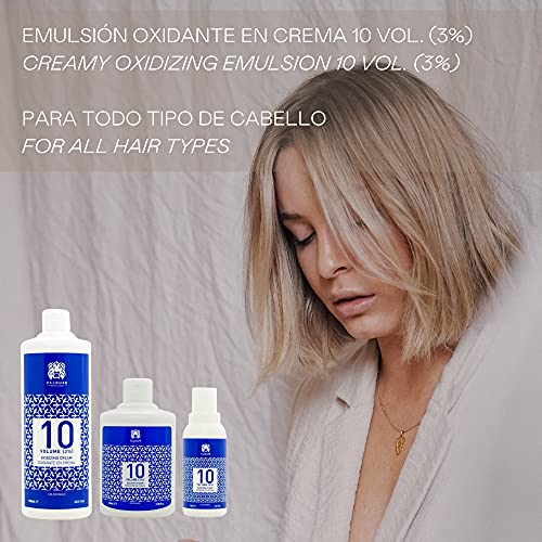 Valquer Profesional Oxigenada Estabilizada en Crema, 10 Volumenes (3%). Coloración capilar permanente. Uso profesional peluquería. Formulación vegana - 500 M