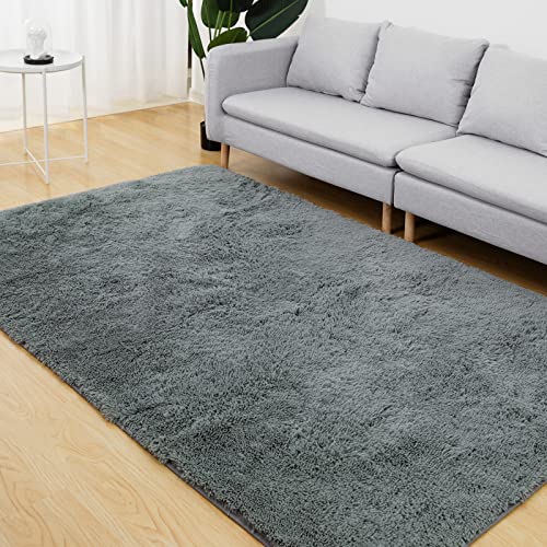 Vamcheer Alfombra de Pelo Largo - alfombras para Salón y Dormitorio, Lavables y Antideslizante, Alfombra esponjosa para habitacion 120x180