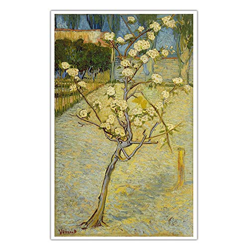 Van Gogh 《Pequeño peral en flor》 Carteles e impresiones Pinturas en lienzo Lienzo Arte de la pared Cuadros en lienzo para la decoración de la sala de estar 60x90cm 24 "x35" Sin marco