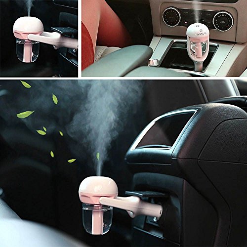 VANKER Mini purificador del Aire del ambientador Limpiador Esencial del difusor del Aceite del Coche Auto humidificador Rosa