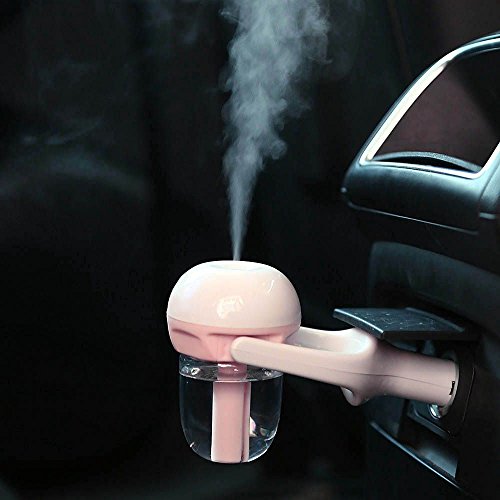 VANKER Mini purificador del Aire del ambientador Limpiador Esencial del difusor del Aceite del Coche Auto humidificador Rosa