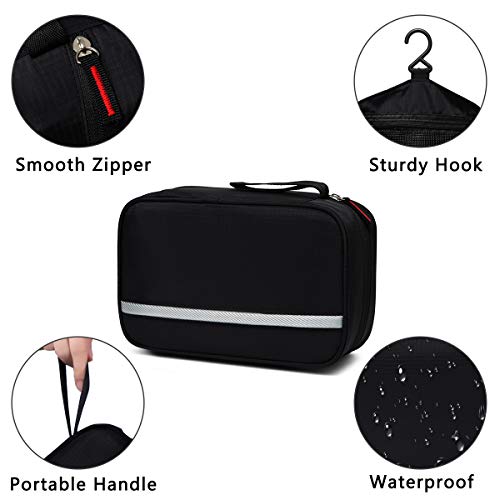 VASCHY Neceser Hombre,Bolsa de Aseo Mujer Neceseres para Maquillaje Bolsa de Cosméticos Impermeable Bolsa de Lavado con Múltiples Bolsillos Negro