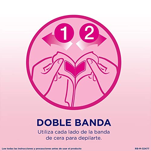 Veet Bandas de Cera Fría Depilatoria para Depilación Facial, Hipoalergénicas para Pieles Sensibles - Duplo Pack 2x20 bandas