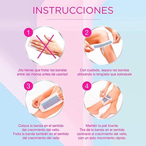 Veet Bandas de Cera Fría Facial Tecnología Easy Gelwax Pieles Sensibles - 20 bandas