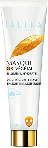 Vegetal -Gold Mask - Talika 12501 - Mascarilla de Oro Regeneradora - Antioxidante y Calmante - Todo Tipos de Pieles - Piel Reforzada y Luminosa en Solo 10 Minutos, Dorado, 11.7 cm